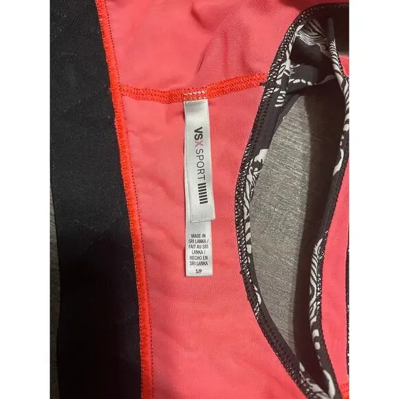 Victoria's Secret VSX Racerback Sports Bra, Black and Pink Zebra, Size S - Picture 7 of 8